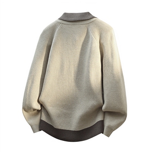 25679-P68时尚衬衫领毛衣套头衫男士针织衫宽松假两件打底衫图片