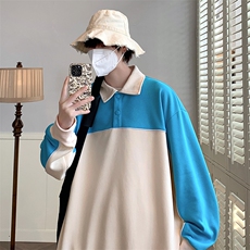 春装新品撞色拼接卫衣男女同款学生休闲运动衬衫WY021-P70控价98，男装卫衣，电商A441-1