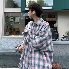 长袖衬衫格子复古休闲外套C90，男装衬衫，星座1116A-1（原606A）