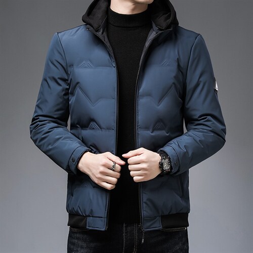 冬季中年休闲羽绒服连帽可脱卸男中长款加厚冬装外套ZL1008-P225，男装羽绒服，电商B212（原钱塘6029）