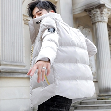 2020冬季韩版立领棉衣男潮流刺绣休闲青年短款棉服8887，男装棉衣，A067