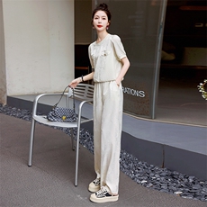 2023年夏季新款提花时尚欧货两件套套装，女装套装/套裙，奕薇雅