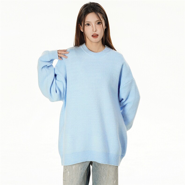 特批女模新款高品质安哥拉圆领宽松毛衣针织衫A268-M800特批35,男装针织衫/毛衣,电商A268