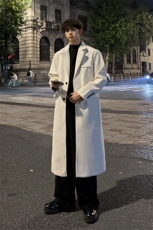秋冬港风百搭毛呢大衣男宽松风衣中长款外套MN8693/P100加棉P110，男装风衣，电商B316