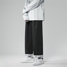 2024春夏男装新款情侣装宽松格子翻边休闲九分裤1405-1-ZY001-P45，男装休闲裤，星座715-1