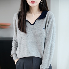 设计感翻领针织衫女2025新款韩系穿搭高级感上衣秋冬巨好看的毛衣，女装羊毛衫，唐诺