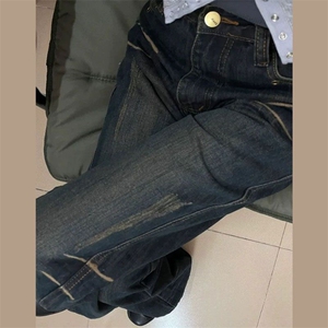 复古微喇牛仔裤女秋冬新款设计感小众修身显瘦喇叭裤潮LN2033-p50图片