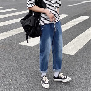牛仔裤小直筒韩版潮流休闲长裤子男生小脚微弹九分裤秋季k931-P35，男装牛仔裤，星座1008