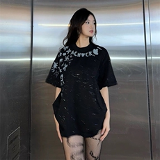万针全刺绣工艺抖音得物高品质260克重磅纯棉双纱美式高街短袖T恤，男装T恤，电商A486