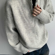 灰色复古亨利领毛衣男秋冬慵懒风cleanfit针织衫外套MF10，男装针织衫/毛衣，星座1116A（原606A-3）