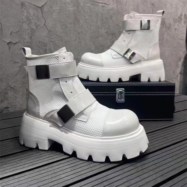 夏季新款时尚透气网面马丁靴潮男靴子，男鞋马丁靴，星座1407-6