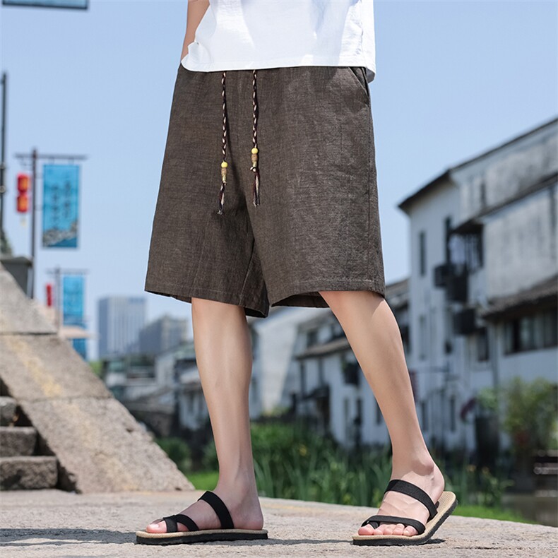 2026夏季新款男装风新中式手编腰绳串珠透气短裤DK188-P50，男装牛仔裤，电商B277(原6028)