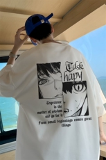 已注册/夏季外景纯棉重磅复古短袖T恤男宽松打底衫DT9761/P25，男装T恤，电商B316