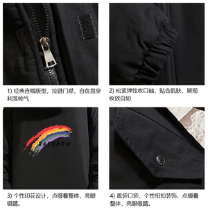 MM48064-P130 冬季大毛领衣男士大码加厚袄男服 砖墙图片