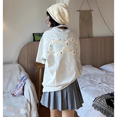 万针全刺绣工艺抖音得物高品质260克重磅纯棉双纱美式高街短袖T恤，男装T恤，电商A486