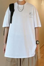 主推款240克纯棉港风男生短袖宽松潮t恤衫XZ109-1-T086-P28，男装T恤，星座109-1