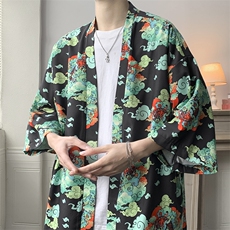 夏季大码港风日系外套防晒服男女开衫薄款道袍披风汉服F12/P40，男装防晒衣，钱塘713