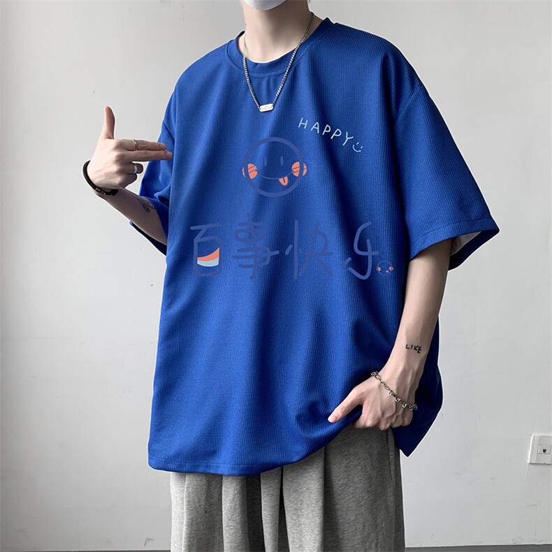 HT73183-P22华夫格t恤男短袖男大码五分袖大皂风,男装T恤,电商A040