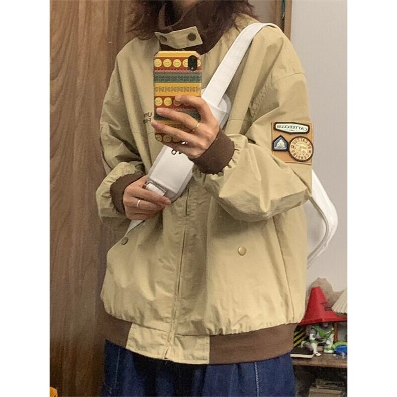 立领纽扣式拉链夹克外套小众休闲情侣上衣JK8233特P67,男装夹克,星座908-1