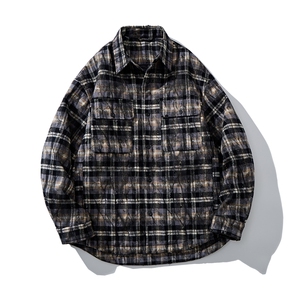 男士格子翻领羽绒服外套  D213-25192-P370图片