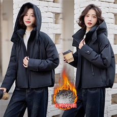 爆《2025冬季新款连帽90白鸭绒羽绒服休闲防风保暖派克服加厚外套，女装羽绒服，米莱