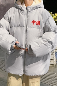 MY16276-P100 加厚加绒连帽棉衣男大码棉服男面包服男图片