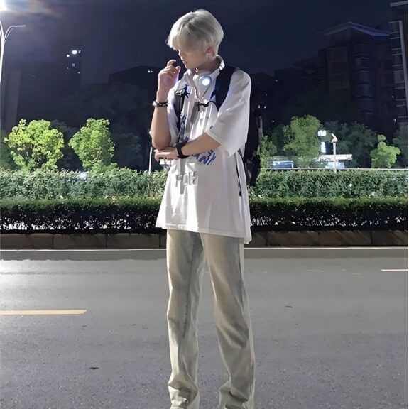 美式高街vibe复古水洗做旧黄泥染拉链开叉牛仔裤男直筒微喇长裤子,男装牛仔裤,星座506A