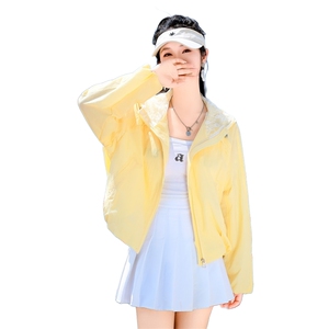 新面料内里蕾丝防晒衣女短款2025夏季新款宽松透气防晒服连帽上衣图片
