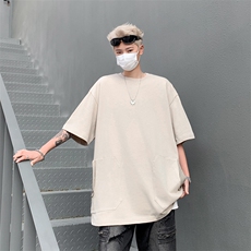 2024新款百搭简约半袖t恤日系口袋宽松bf短袖男现货T1750-P32，男装T恤，星座512-4