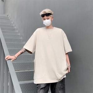 2024新款百搭简约半袖t恤日系口袋宽松bf短袖男 现货 T1750-P32图片