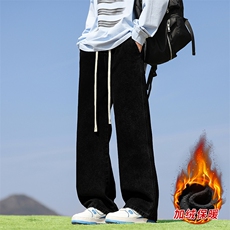 冬季加绒加厚牛仔裤男棉裤秋裤保暖抗寒宽松直筒裤子110-1-P45，男装牛仔裤，星座1006-1