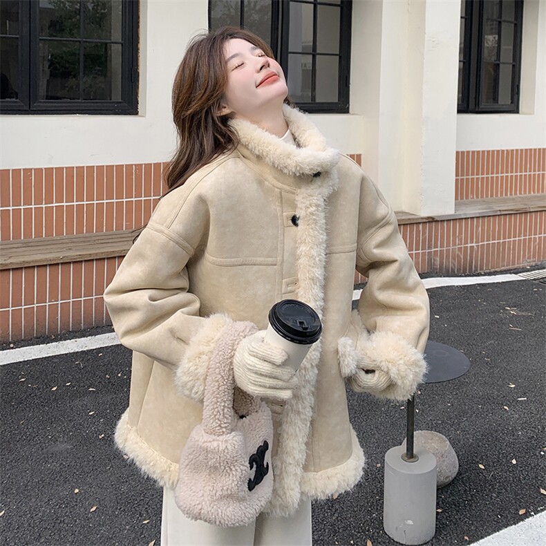 【主推大货】新款奶黄色皮毛外套2C110-H7783-P215-K318,女装皮草,2C110