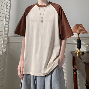 2024夏季新款撞色宽松短袖t恤运动半袖上衣潮流 现货 T1692-P34图片