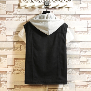MJ208-p58-控88 M-5XL 砖墙cleanfit牛仔马甲大码羊羔毛图片