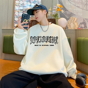 港风供抖音直播得物品质重磅菠萝格圆领宽松男卫衣W2002P45图片