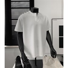 2026男装250克夏季亨利领宽松短袖T恤夏装半袖打底衫S398特P16，男装T恤，电商A233-1