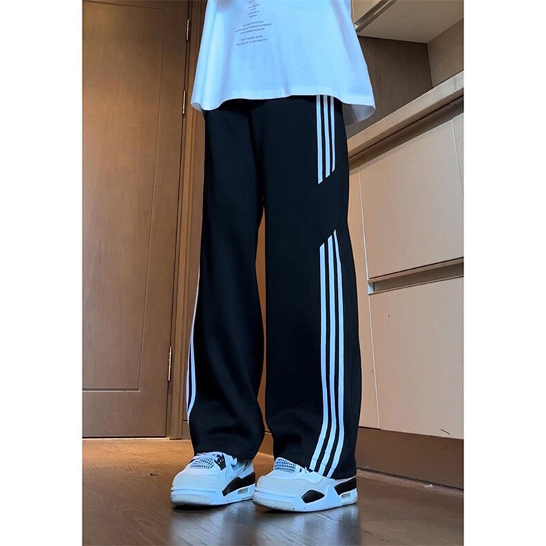 抖音得物高品质26春装重磅潮流运动三条杠宽松直筒休闲卫裤K360,男装休闲裤,电商A486