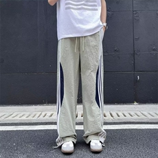 冲锋裤男士韩版潮流拼色条纹帅气2024夏季新款ins长裤K5539-P36，男装休闲裤，星座412-3