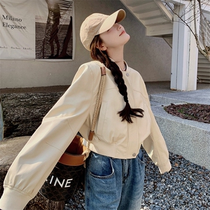 现货 秋季新款圆领棒球服皮衣短外套2C119-6008-P145-K208图片