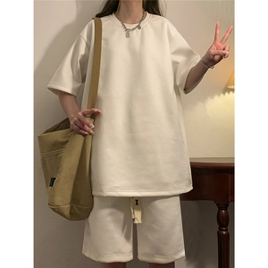 中性风麂皮绒短袖T恤男DT8766P23短裤男DK8767P32套装TZ8757P55图片