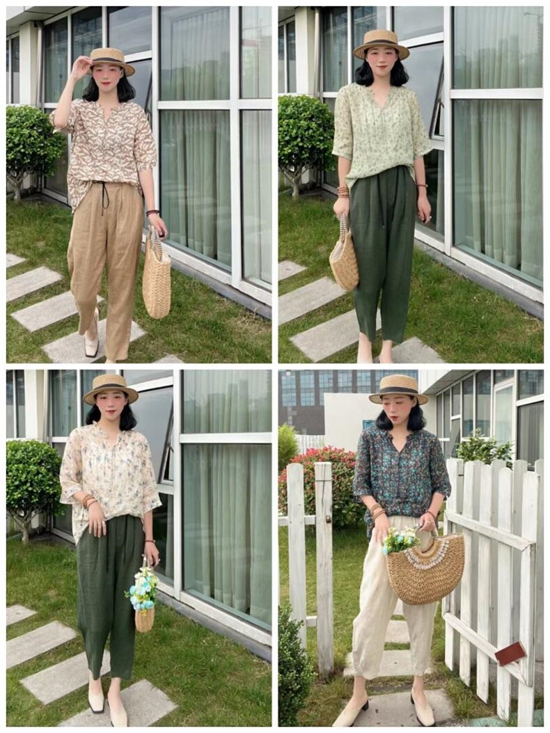 纯苎连衣裙小衫裤子裙子衬衣 时尚风 风淑女风休闲风，女装连衣裙，川哲
