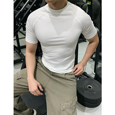 图230克紧身高弹插肩袖夏季男士健身短袖运动跑步T恤特P19，男装T恤，电商C306-1