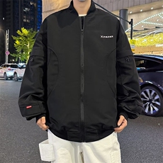 棒球服夹克男士韩版潮流字母宽松百搭帅2024秋冬ins外套W6157-P68，男装夹克，星座412-2