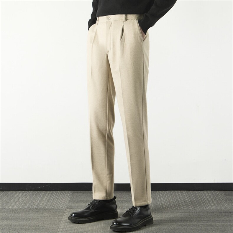春秋季款男长裤直筒西裤宽松男士英伦免烫西装裤纯色休闲长裤M1，男装休闲裤，星座1116A-2（原606A-1）