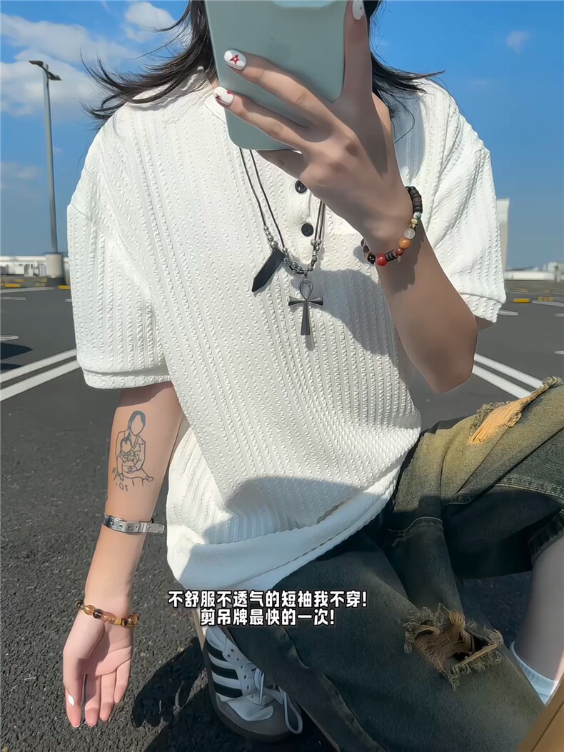 XZ809A/SSS08/P45/控58肌理感亨利领T恤,男装T恤,星座809A(原222-1)