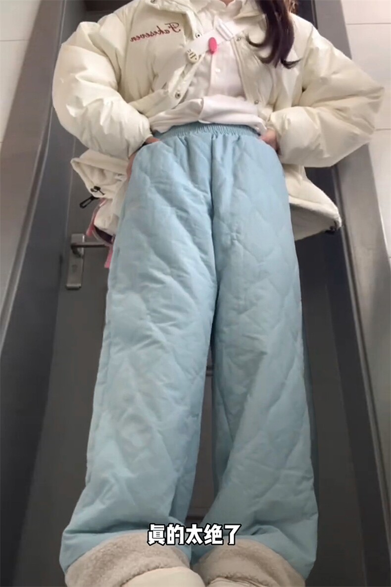 抖音羊羔毛棉裤男大码中性休闲潮拖地裤K5613J加棉-特P45控78,男装棉裤,电商A001