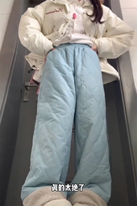 抖音羊羔毛棉裤男大码中性休闲潮拖地裤K5613J加棉-特P45控78图片