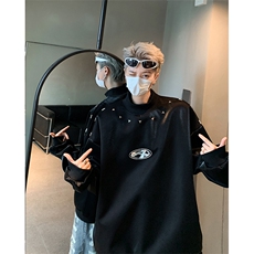 美式半高领长袖卫衣男2025秋季宽松休闲外套XZ514-2-24228-P78，女装短外套，星座514-2(原B239)