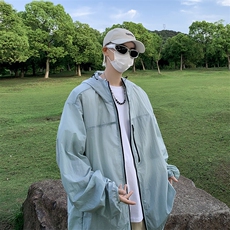 夏季薄款冰丝透气连帽防晒衣防紫外线宽松防晒服TY155P42，男装防晒衣，星座1013-1