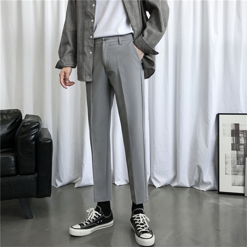 2025夏季冰丝小西裤九分裤男潮流时尚西裤男A210-XK2109-P50，男装西裤，星座210-3